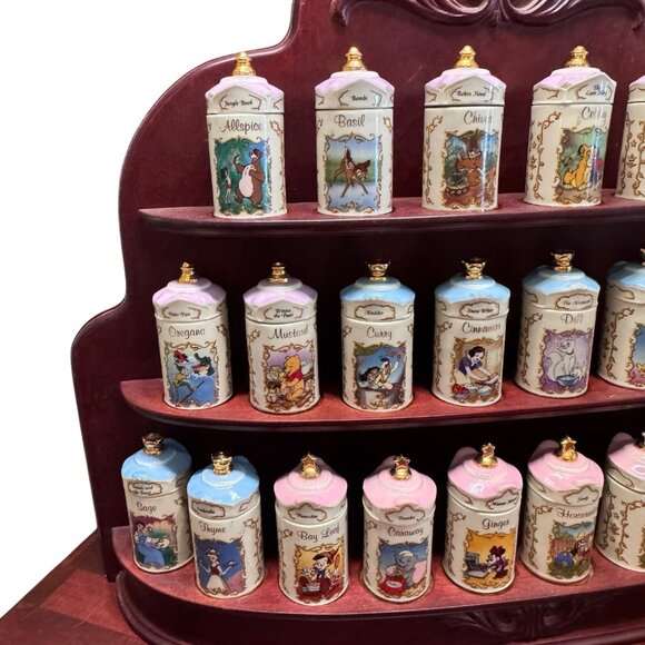 Walt Disney Spice Jar Set Lenox 1995 Salt Pepper Shakers EUC Vintage 26 Set - Picture 14 of 16